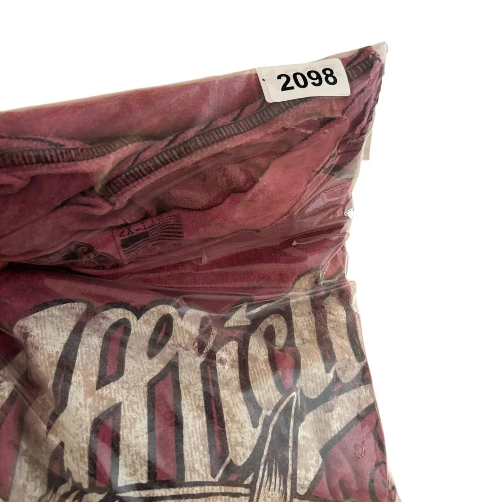 Y2K Affliction‎ American Customs TShirt 2XL Graphic Tee Distressed Grunge Biker - Picture 7 of 7